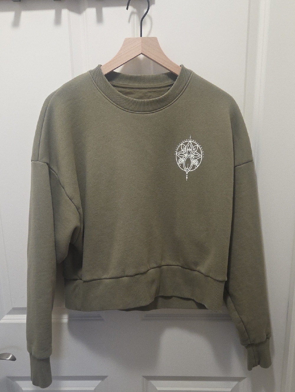 Olive Green Yoga Crewneck Sweatshirt
